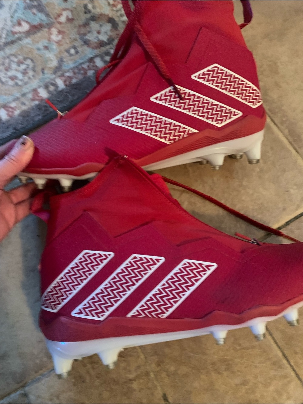 Adidas “Nasty” 2.0 red football cleats sz 12